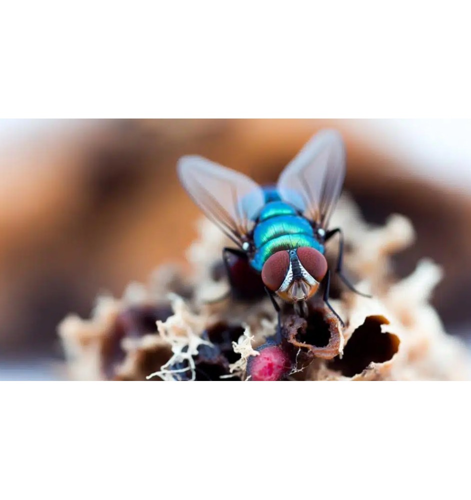 Blue Bottle Fly Casters 100 per Pot | Live Feeder Insects for Jumping Spiders, Mantids & Reptiles
