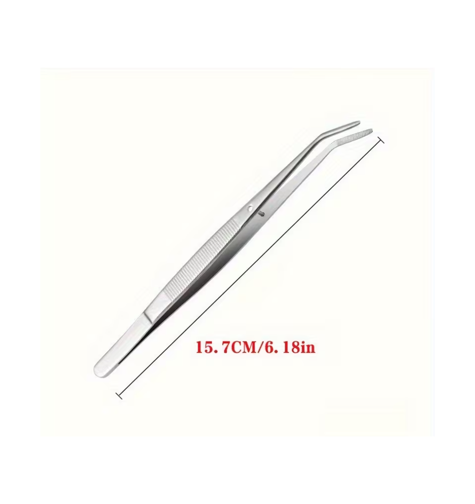 🕷️ Serve Bugs in Style!  These curved-tip feeding tweezers are the ultimate sidekick for jumping spider parents. With a precisi