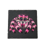 Pink Jumping Spider Natural Slate Coaster | SPOODIES
