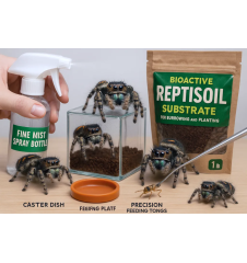 Jumping Spider Essentials Pack – Feeding Tools & Bioactive Substrate Kit