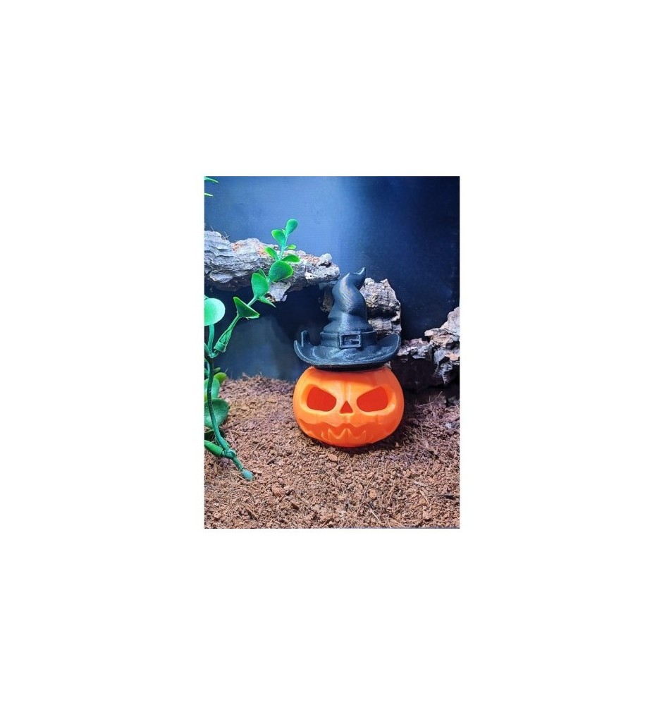 Magnetic Pumpkin Hide 3D Printed Terrarium Accessory | Spoodies UK