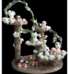 Studio Ghibli Inspired Jumping Spider Playground – Handmade Moss Terrarium Decor